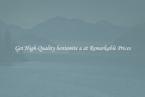 Get High-Quality bentonite a at Remarkable Prices