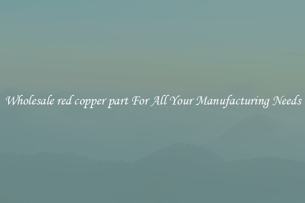 Wholesale red copper part For All Your Manufacturing Needs