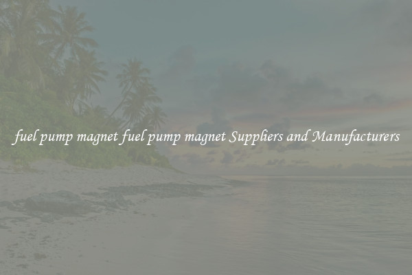 fuel pump magnet fuel pump magnet Suppliers and Manufacturers