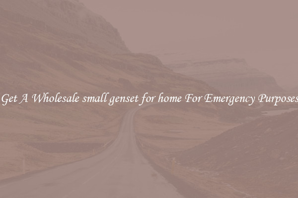 Get A Wholesale small genset for home For Emergency Purposes